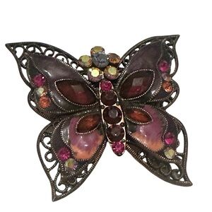 Vintage Multicolor Butterfly Brooch